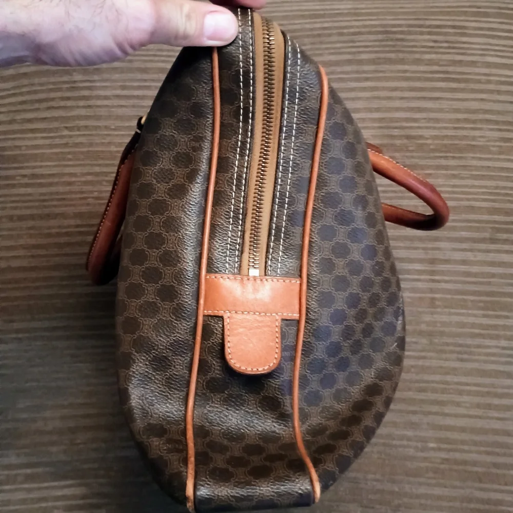 Vintage Celine Leather Macadam Boston Bag